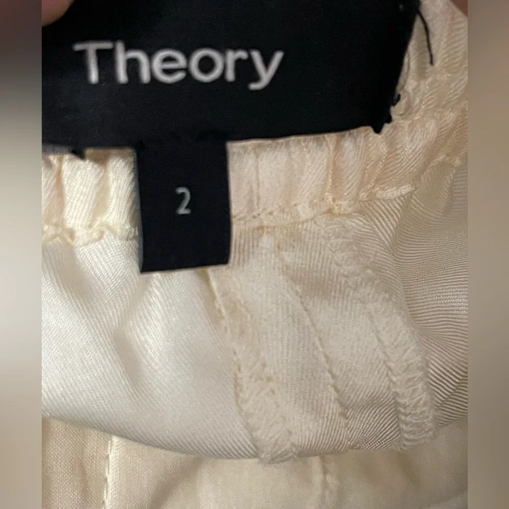Theory Silk Stripe Twill Pull-On Pants l Size 2 l Poshmark - Picture 8 of 8